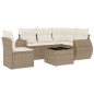 vidaXL 6-tlg. Garten-Sofagarnitur mit Kissen Beige Poly Rattan vidaXL 6-tlg. Garten-Sofagarnitur mit Kissen Beige Poly Rattan