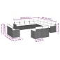 vidaXL 13-tlg. Garten-Sofagarnitur mit Kissen Grau Poly Rattan vidaXL 13-tlg. Garten-Sofagarnitur mit Kissen Grau Poly Rattan