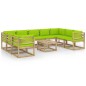 vidaXL 10-tlg. Garten-Lounge-Set mit Kissen Imprägniertes Kiefernholz vidaXL 10-tlg. Garten-Lounge-Set mit Kissen Imprägniertes Kiefernholz