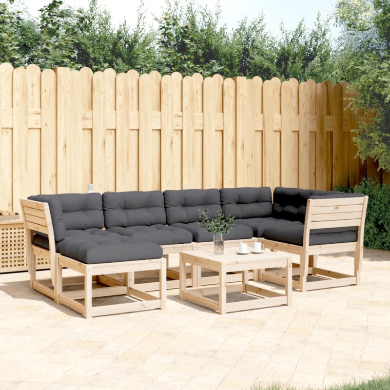 vidaXL 6-tlg. Garten-Sofagarnitur mit Kissen Massivholz Kiefer vidaXL 6-tlg. Garten-Sofagarnitur mit Kissen Massivholz Kiefer