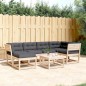 vidaXL 6-tlg. Garten-Sofagarnitur mit Kissen Massivholz Kiefer vidaXL 6-tlg. Garten-Sofagarnitur mit Kissen Massivholz Kiefer