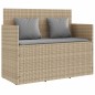 vidaXL Gartenbank mit Kissen Beige Poly Rattan vidaXL Gartenbank mit Kissen Beige Poly Rattan