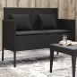 vidaXL Gartenbank mit Kissen Schwarz Poly Rattan vidaXL Gartenbank mit Kissen Schwarz Poly Rattan