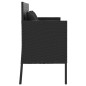 vidaXL Gartenbank mit Kissen Schwarz Poly Rattan vidaXL Gartenbank mit Kissen Schwarz Poly Rattan