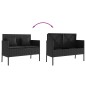vidaXL Gartenbank mit Kissen Schwarz Poly Rattan vidaXL Gartenbank mit Kissen Schwarz Poly Rattan