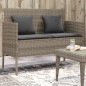 vidaXL Gartenbank mit Kissen Grau Poly Rattan vidaXL Gartenbank mit Kissen Grau Poly Rattan