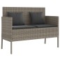 vidaXL Gartenbank mit Kissen Grau Poly Rattan vidaXL Gartenbank mit Kissen Grau Poly Rattan