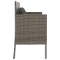vidaXL Gartenbank mit Kissen Grau Poly Rattan vidaXL Gartenbank mit Kissen Grau Poly Rattan