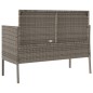 vidaXL Gartenbank mit Kissen Grau Poly Rattan vidaXL Gartenbank mit Kissen Grau Poly Rattan
