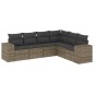 vidaXL 6-tlg. Garten-Sofagarnitur mit Kissen Grau Poly Rattan vidaXL 6-tlg. Garten-Sofagarnitur mit Kissen Grau Poly Rattan