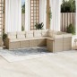 vidaXL 9-tlg. Garten-Sofagarnitur mit Kissen Beige Poly Rattan vidaXL 9-tlg. Garten-Sofagarnitur mit Kissen Beige Poly Rattan
