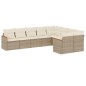 vidaXL 9-tlg. Garten-Sofagarnitur mit Kissen Beige Poly Rattan vidaXL 9-tlg. Garten-Sofagarnitur mit Kissen Beige Poly Rattan
