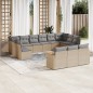vidaXL 13-tlg. Garten-Sofagarnitur mit Kissen Beige Poly Rattan vidaXL 13-tlg. Garten-Sofagarnitur mit Kissen Beige Poly Rattan
