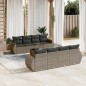 vidaXL 9-tlg. Garten-Sofagarnitur mit Kissen Grau Poly Rattan vidaXL 9-tlg. Garten-Sofagarnitur mit Kissen Grau Poly Rattan