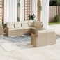 vidaXL 7-tlg. Garten-Sofagarnitur mit Kissen Beige Poly Rattan vidaXL 7-tlg. Garten-Sofagarnitur mit Kissen Beige Poly Rattan