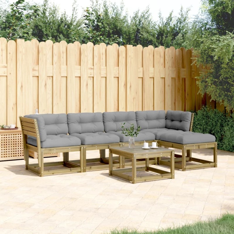 vidaXL 5-tlg. Garten-Sofagarnitur mit Kissen Kiefernholz Imprägniert vidaXL 5-tlg. Garten-Sofagarnitur mit Kissen Kiefernholz Imprägniert