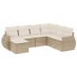 vidaXL 7-tlg. Garten-Sofagarnitur mit Kissen Beige Poly Rattan vidaXL 7-tlg. Garten-Sofagarnitur mit Kissen Beige Poly Rattan