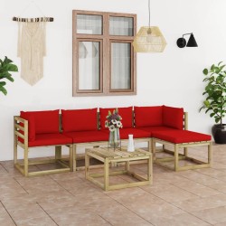 vidaXL 6-tlg. Garten-Lounge-Set mit Kissen Kiefernholz Imprägniert