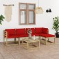 vidaXL 6-tlg. Garten-Lounge-Set mit Kissen Kiefernholz Imprägniert vidaXL 6-tlg. Garten-Lounge-Set mit Kissen Kiefernholz Imprägniert