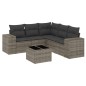 vidaXL 6-tlg. Garten-Sofagarnitur mit Kissen Grau Poly Rattan vidaXL 6-tlg. Garten-Sofagarnitur mit Kissen Grau Poly Rattan
