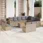 vidaXL 13-tlg. Garten-Sofagarnitur mit Kissen Beige Poly Rattan vidaXL 13-tlg. Garten-Sofagarnitur mit Kissen Beige Poly Rattan