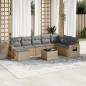 vidaXL 9-tlg. Garten-Sofagarnitur mit Kissen Beige Poly Rattan vidaXL 9-tlg. Garten-Sofagarnitur mit Kissen Beige Poly Rattan