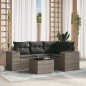 vidaXL 5-tlg. Garten-Sofagarnitur mit Kissen Grau Poly Rattan vidaXL 5-tlg. Garten-Sofagarnitur mit Kissen Grau Poly Rattan