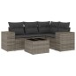 vidaXL 5-tlg. Garten-Sofagarnitur mit Kissen Grau Poly Rattan vidaXL 5-tlg. Garten-Sofagarnitur mit Kissen Grau Poly Rattan