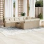 vidaXL 11-tlg. Garten-Sofagarnitur mit Kissen Beige Poly Rattan vidaXL 11-tlg. Garten-Sofagarnitur mit Kissen Beige Poly Rattan