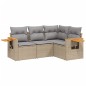 vidaXL 4-tlg. Garten-Sofagarnitur mit Kissen Beige Poly Rattan vidaXL 4-tlg. Garten-Sofagarnitur mit Kissen Beige Poly Rattan