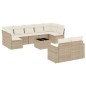 vidaXL 10-tlg. Garten-Sofagarnitur mit Kissen Beige Poly Rattan vidaXL 10-tlg. Garten-Sofagarnitur mit Kissen Beige Poly Rattan