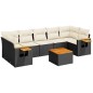 vidaXL 8-tlg. Garten-Sofagarnitur mit Kissen Schwarz Poly Rattan vidaXL 8-tlg. Garten-Sofagarnitur mit Kissen Schwarz Poly Rattan