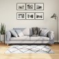 vidaXL Teppich Shaggy Hochflor Modern Creme und Schwarz 120x120 cm vidaXL Teppich Shaggy Hochflor Modern Creme und Schwarz 120x120 cm