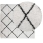vidaXL Teppich Shaggy Hochflor Modern Creme und Schwarz 120x120 cm vidaXL Teppich Shaggy Hochflor Modern Creme und Schwarz 120x120 cm