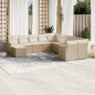 vidaXL 11-tlg. Garten-Sofagarnitur mit Kissen Beige Poly Rattan vidaXL 11-tlg. Garten-Sofagarnitur mit Kissen Beige Poly Rattan