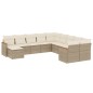 vidaXL 11-tlg. Garten-Sofagarnitur mit Kissen Beige Poly Rattan vidaXL 11-tlg. Garten-Sofagarnitur mit Kissen Beige Poly Rattan