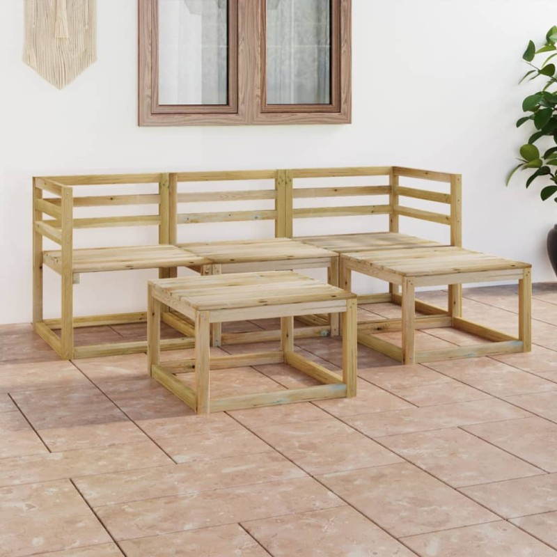 5-tlg. Garten-Lounge-Set Grün Imprägniertes Kiefernholz 5-tlg. Garten-Lounge-Set Grün Imprägniertes Kiefernholz