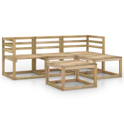 5-tlg. Garten-Lounge-Set Grün Imprägniertes Kiefernholz