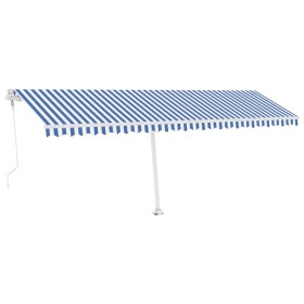 vidaXL Standmarkise Automatisch 600x350 cm Blau/Weiß