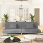 vidaXL Schlafsofa 2-Sitzer mit 2 Kissen Hellgrau Stoff vidaXL Schlafsofa 2-Sitzer mit 2 Kissen Hellgrau Stoff