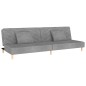 vidaXL Schlafsofa 2-Sitzer mit 2 Kissen Hellgrau Stoff vidaXL Schlafsofa 2-Sitzer mit 2 Kissen Hellgrau Stoff