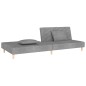 vidaXL Schlafsofa 2-Sitzer mit 2 Kissen Hellgrau Stoff vidaXL Schlafsofa 2-Sitzer mit 2 Kissen Hellgrau Stoff