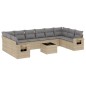 vidaXL 11-tlg. Garten-Sofagarnitur mit Kissen Beige Poly Rattan vidaXL 11-tlg. Garten-Sofagarnitur mit Kissen Beige Poly Rattan