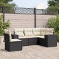 vidaXL 5-tlg. Garten-Sofagarnitur mit Kissen Schwarz Poly Rattan vidaXL 5-tlg. Garten-Sofagarnitur mit Kissen Schwarz Poly Rattan