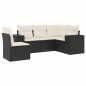 vidaXL 5-tlg. Garten-Sofagarnitur mit Kissen Schwarz Poly Rattan vidaXL 5-tlg. Garten-Sofagarnitur mit Kissen Schwarz Poly Rattan