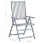 Verstellbare Gartenstühle 6 Stk. mit Auflagen Massivholz Akazie Verstellbare Gartenstühle 6 Stk. mit Auflagen Massivholz Akazie