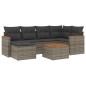 vidaXL 7-tlg. Garten-Sofagarnitur mit Kissen Grau Poly Rattan vidaXL 7-tlg. Garten-Sofagarnitur mit Kissen Grau Poly Rattan