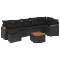 vidaXL 8-tlg. Garten-Sofagarnitur mit Kissen Schwarz Poly Rattan vidaXL 8-tlg. Garten-Sofagarnitur mit Kissen Schwarz Poly Rattan