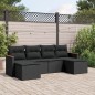 vidaXL 6-tlg. Garten-Sofagarnitur mit Kissen Schwarz Poly Rattan vidaXL 6-tlg. Garten-Sofagarnitur mit Kissen Schwarz Poly Rattan