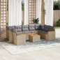 vidaXL 10-tlg. Garten-Sofagarnitur mit Kissen Beige Poly Rattan vidaXL 10-tlg. Garten-Sofagarnitur mit Kissen Beige Poly Rattan